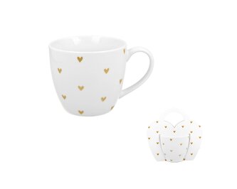 Kubek 460 ml w "koszyczku" SERCA 5 (złote)