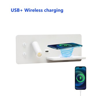 Immax LED Be PREPARE 4v1, bodové svítidlo s QI nabíjením, USB  bílé varianta pravá