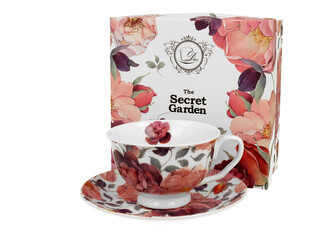 Filiżanka royal ze spodkiem SPRING ROSES WHITE