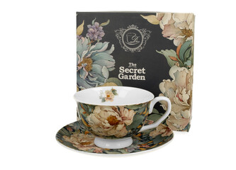 Filiżanka royal ze spodkiem PEONY BLUE