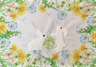 Velikonoční dekorační ozdobný ubrousek 3D BUNNY III. 35x50 cm Mybesthome