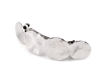 Francouzská spona do vlasů - 1 ks - 2 stříbrná