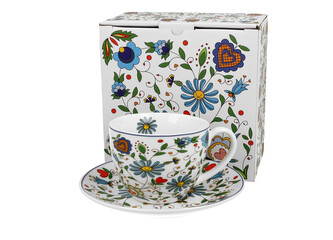 Filiżanka ze spodkiem wzór KASZUBSKI