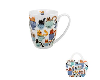 Kubek classic w "koszyczku" Koci Świat KOTY W FILIŻANKACH