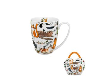 Kubek classic w "koszyczku" Koci Świat LENIWE KOTY