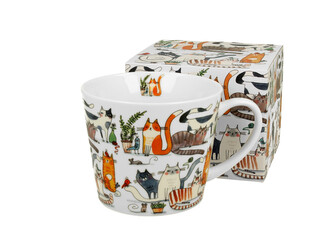 Kubek prosty Koci Świat LENIWE KOTY