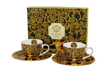 2 filiżanki espresso ze spodkami TREE OF LIFE  inspired by Gustav Klimt