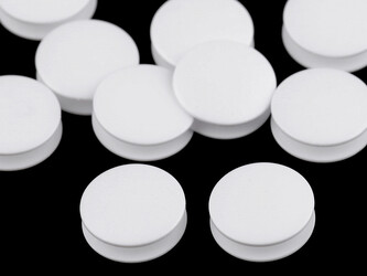 Knoflík velikost 28" cíchový dvojitý - 100 ks - bílá