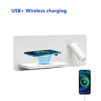 Immax LED Be PREPARE 4v1, bodové svítidlo s QI nabíjením, USB bílá varianta levá Immax LED Be PREPARE 4v1, bodové svítidlo s QI nabíjením, USB bílá varianta levá