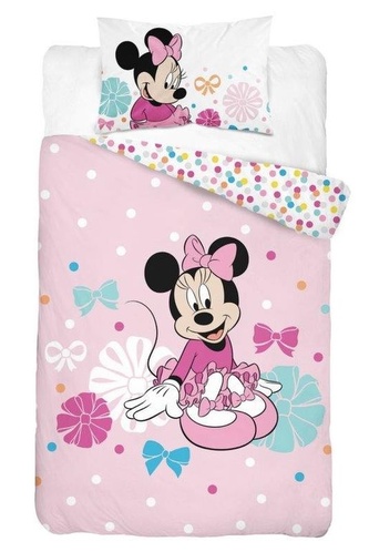 DETEXPOL Povlečení do postýlky Minnie puntíky růžová  Bavlna, 100/135, 40/60 cm