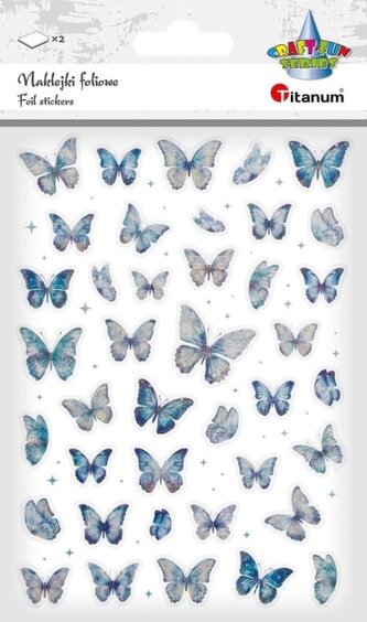Naklejki foliowe Motyle niebieskie i holograficzne