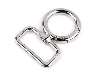 Kovová karabina s obrtlíkem průvlek 25 mm - 5 ks - 1 nikl