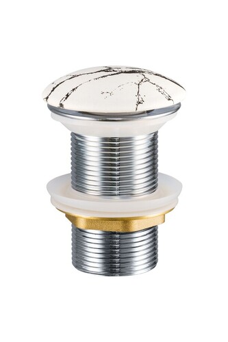 Umyvadlová výpusť CLICK-CLACK mramor/bílá