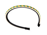 Čelenka do vlasů proplétaná - 1 ks - 2 zelená žlutá