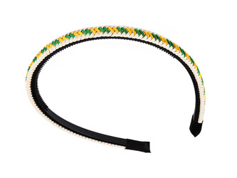 Čelenka do vlasů proplétaná - 1 ks - 2 zelená žlutá