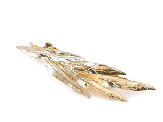 Francouzská spona do vlasů listy - 1 ks - 2 zlatá