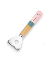 Škrabka na zeleninu s dřevěnou rukojetí – růžovo-modrý