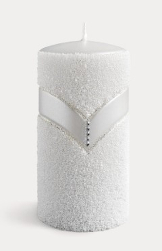 Świeca DIAMOND Walec duży parafinowa 7xh17,5cm szara