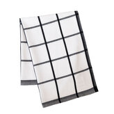 Bavlněná utěrka KRATKA bílá/černá 100% bavlna 50x70 cm MyBestHome