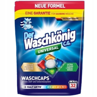 WASCHKONIG Kapsułki do prania żelowo-proszkowe 5-komorowe Universal 32sztx19g 608g