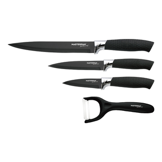 Sada kuchyňských nožů nerezová ocel s černým povrchem - 4 ks