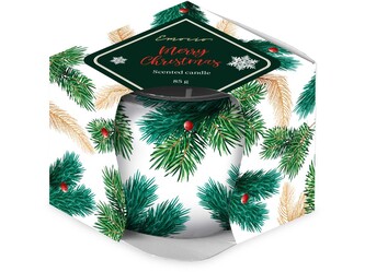 Emocio Sklo Dekor 70x62 mm Merry Christmas, vonná svíčka