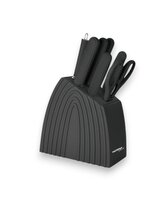 Sada kuchyňských nožů s mramorovým vzorem a stojanem – 8 ks