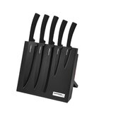 Sada kuchyňských nožů se stojanem – 6 ks, nerezová ocel s nepřilnavým povrchem, dřevěný blok