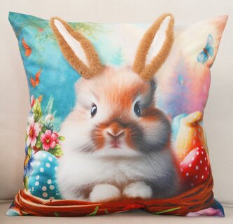 Velikonoční polštář 3D HELLO BUNNY IX. 40x40 cm  Mybesthome