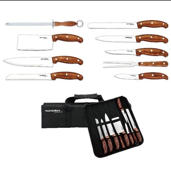 Sada kuchyňských nožů s nylonovým pouzdrem a brouskem - 9 ks