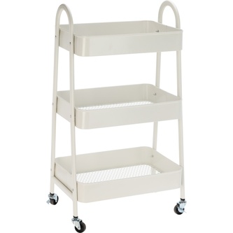 HOMESTYLING Kuchyňský úložný vozík třípatrový kov krémová KO-C80902000