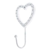 Litinový háček - srdce - bílé, 12/48