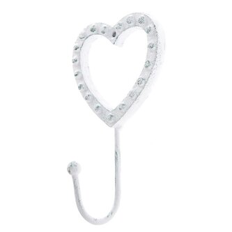 Litinový háček - srdce - bílé, 12/48