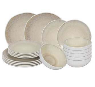 HIT Jídelní sada talířů 18 ks White Sand HT-24327362