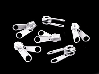 Jezdec ke spirálovým zipům oboustranný No 10 - 10 ks - 2 bílá