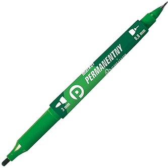 Marker permamentny premium. 2 końcówki zielony.