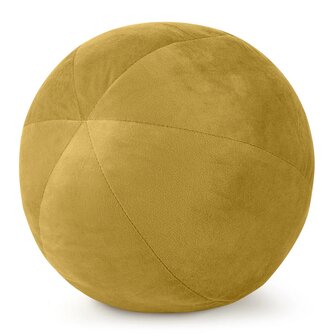 Dekorační polštářová koule - objímací polštář GAJANA mustard/hořčicová O 24 cm Mybesthome