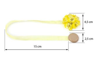 Dekorační ozdobná spona na záclony a závěsy s magnetem MARTINA, žlutá, O 4,5 cm Mybesthome