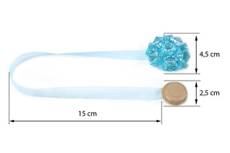 Dekorační ozdobná spona na záclony a závěsy s magnetem MILENA, modrá, O 4,5 cm Mybesthome