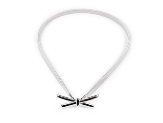 Kovový pásek pružný šíře 0,9 cm - 1 ks - 1 stříbrná mašle