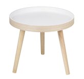 ARTICASA Odkládací stolek kulatý dřevo/bílá 40 cm ED-200875