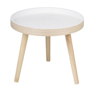 ARTICASA Odkládací stolek kulatý dřevo/bílá 40 cm ED-200875