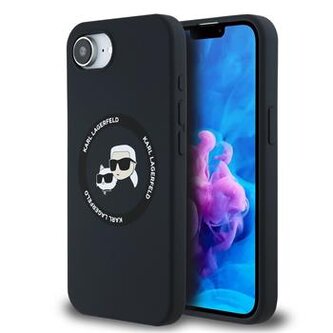 Karl Lagerfeld Liquid Silicone K&CH Heads MagSafe Zadní Kryt pro iPhone SE4 Black Karl Lagerfeld Liquid Silicone K&CH Heads MagSafe Zadní Kryt pro iPhone SE4 Black