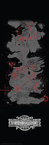 Plakát, Obraz - Game of Thrones - Map, 53 × 158 cm