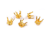Kovová korunka k našití / zapíchnutí 14x15 mm - 5 ks - 2 zlatá