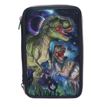 Penál 3 patra s výbavou a světelným efektem Dino World, Dinosauři ve vesmíru