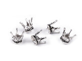 Kovová korunka k našití / zapíchnutí 14x15 mm - 5 ks - 1 platina