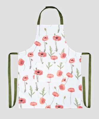 Kuchyňská bavlněná zástěra | MEADOW FLOWERS | motiv máků | 60x80 cm | 740992