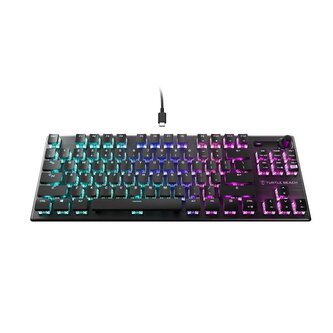 Herní mechanická klávesnice Turtle Beach Vulcan TKL AIMO, Linear Red Sw. US, černá