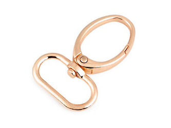 Kovová karabina s obrtlíkem průvlek 25 mm - 2 ks - 5 růžové zlato